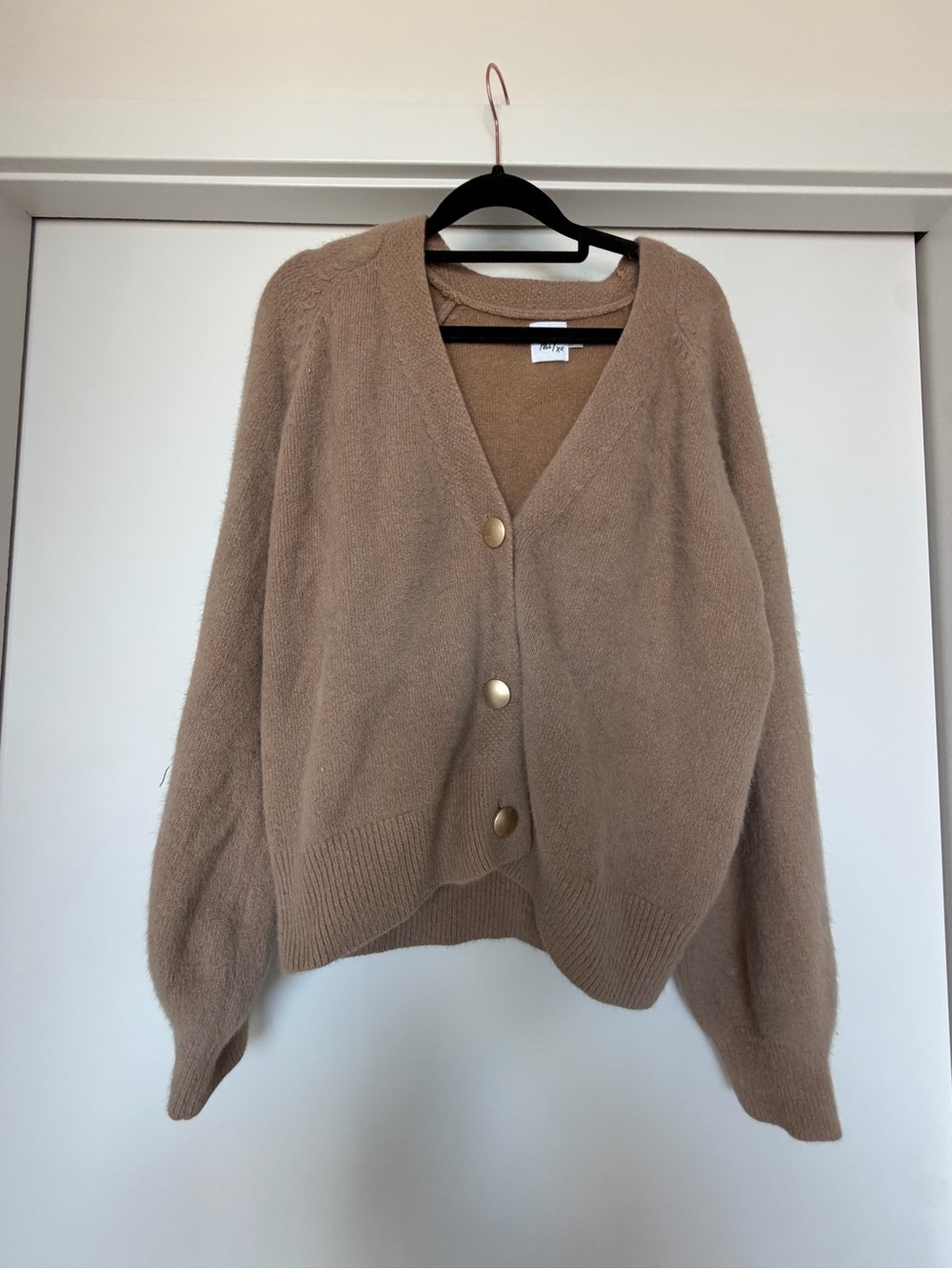 Princess Polly Taupe Button-Front V-Neck Cardigan - Cashmere